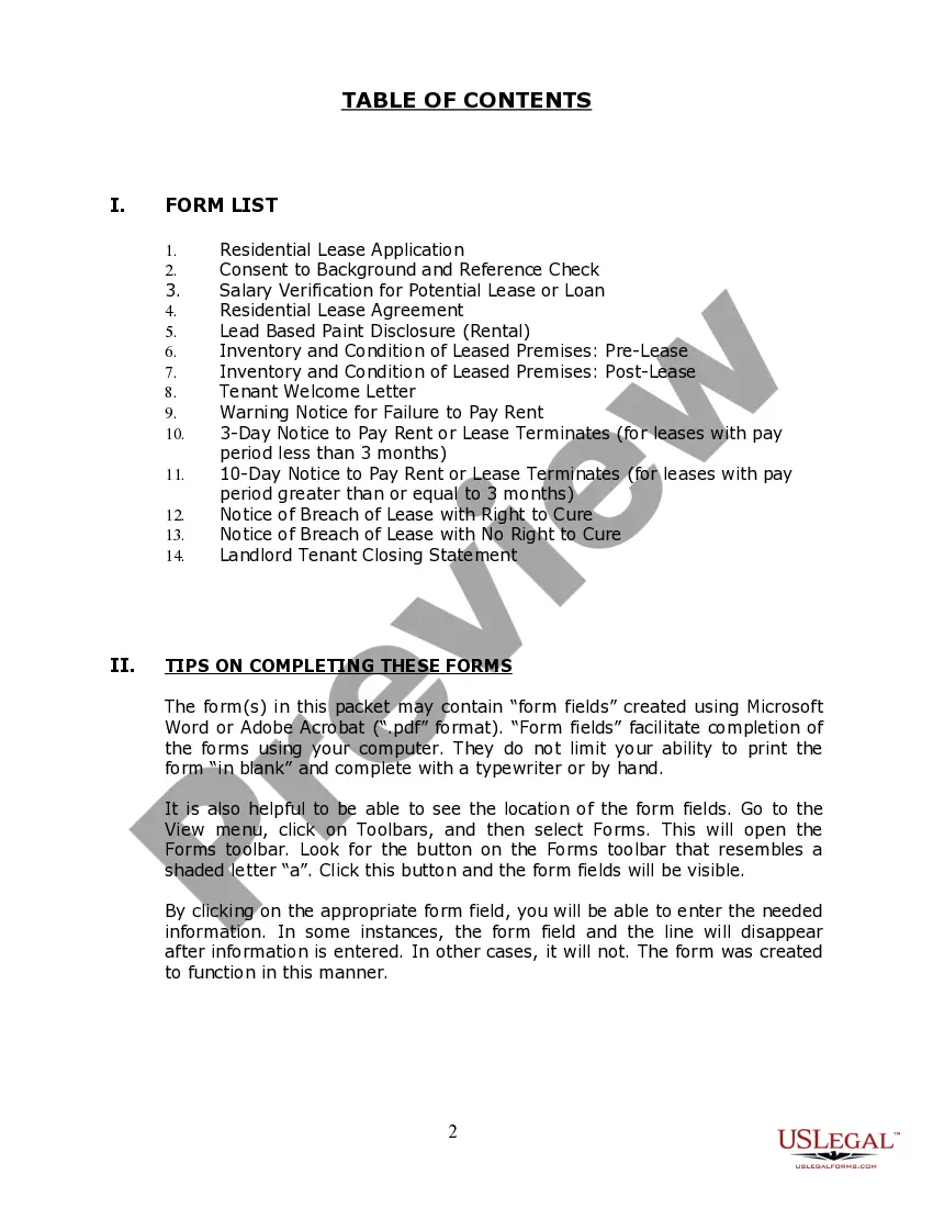 Preview Kansas Residential Landlord Tenant Rental Lease Forms and Agreements Package