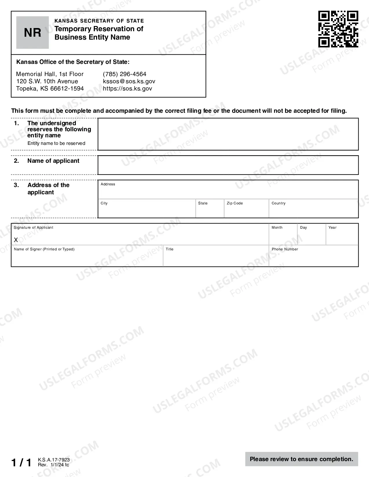Preview Application of Name Reservation