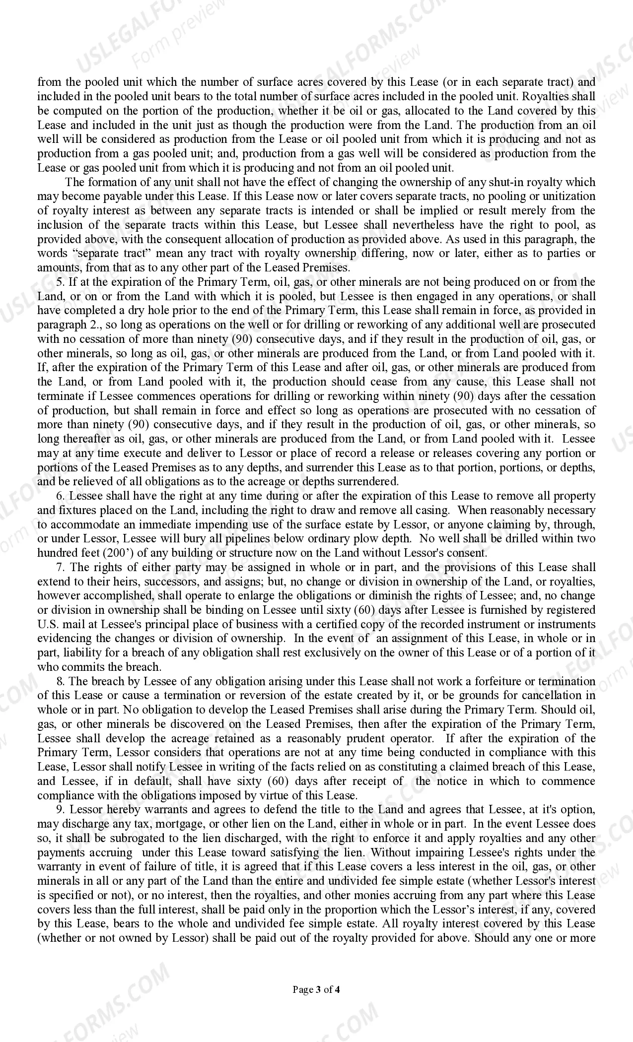 Preview Producers 88 Paid Up Lease Pooling Provision