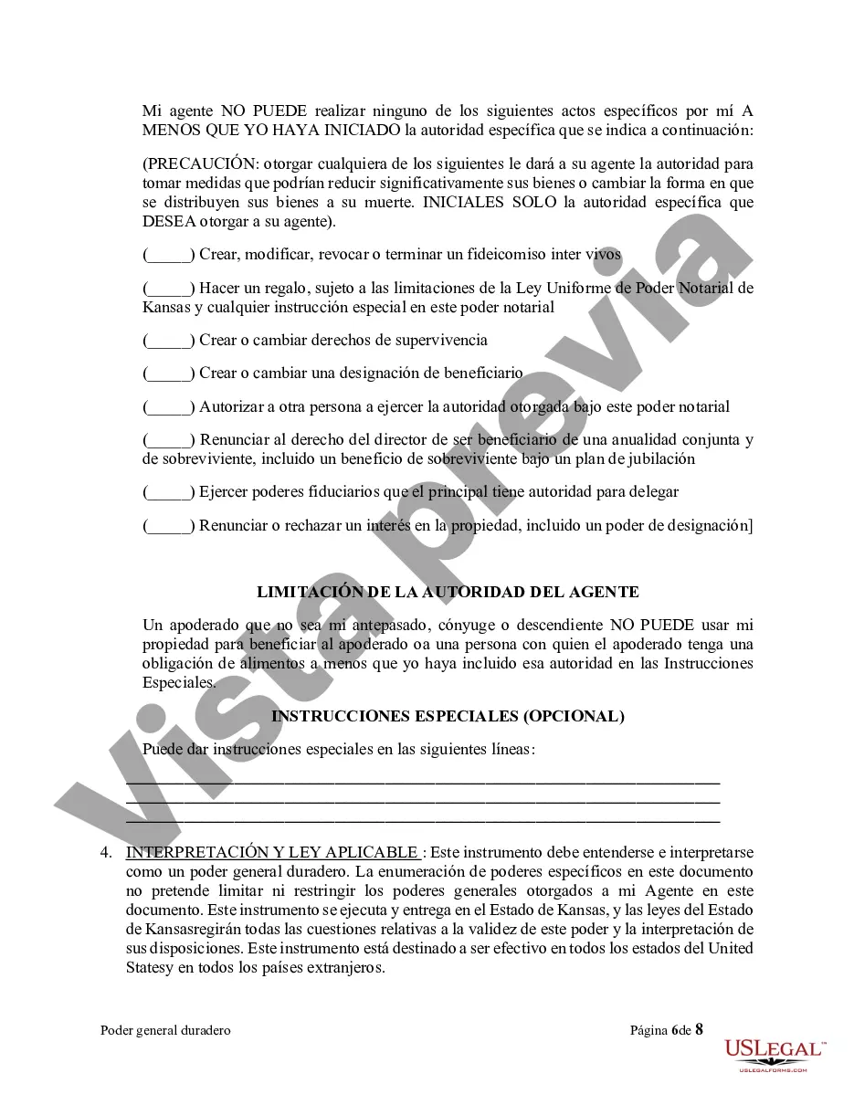 Preview Poder General Duradero para Bienes y Finanzas o Financiero Efectivo Inmediatamente