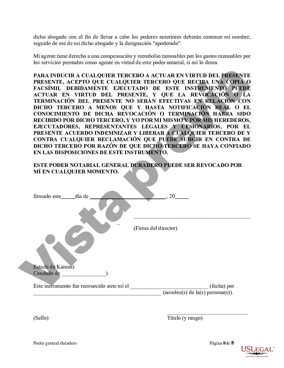 Preview Poder General Duradero para Bienes y Finanzas o Financiero Efectivo Inmediatamente