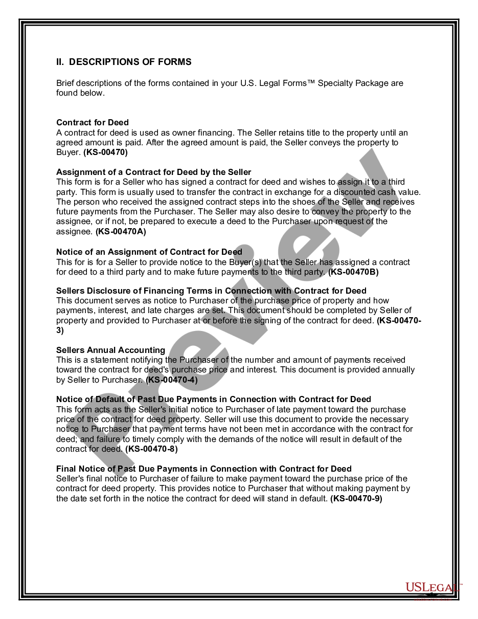 page 2 Contract for Deed Package preview