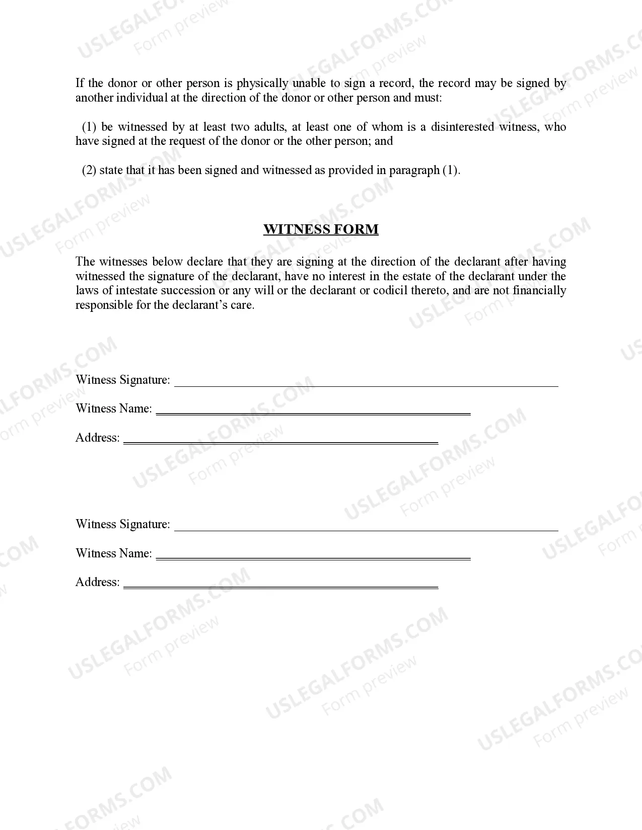 Preview Revocation of Anatomical Gift Donation