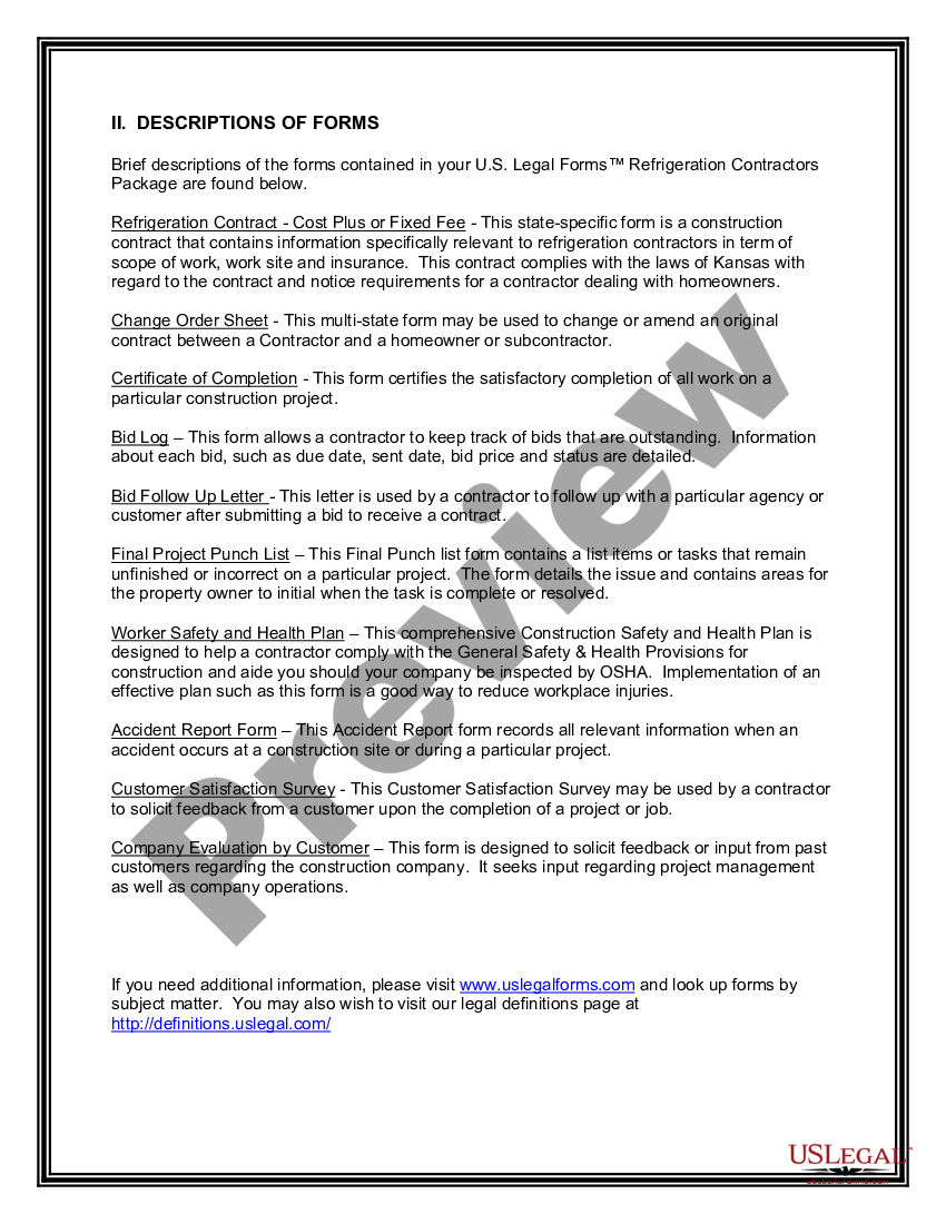 page 2 Refrigeration Contractor Package preview