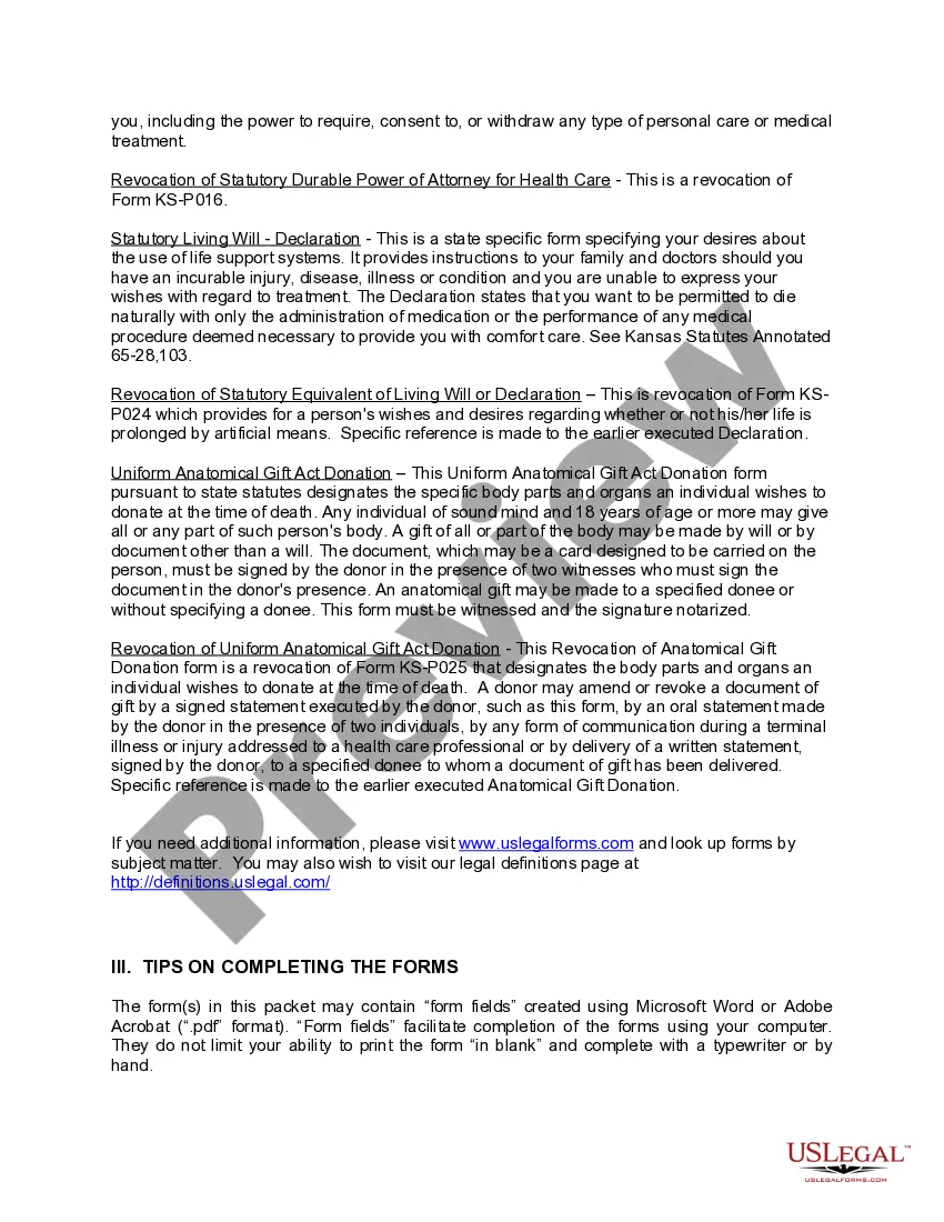 Get Kansas Living Wills and Health Care Package Preview Kansas Living Wills and Health Care Package