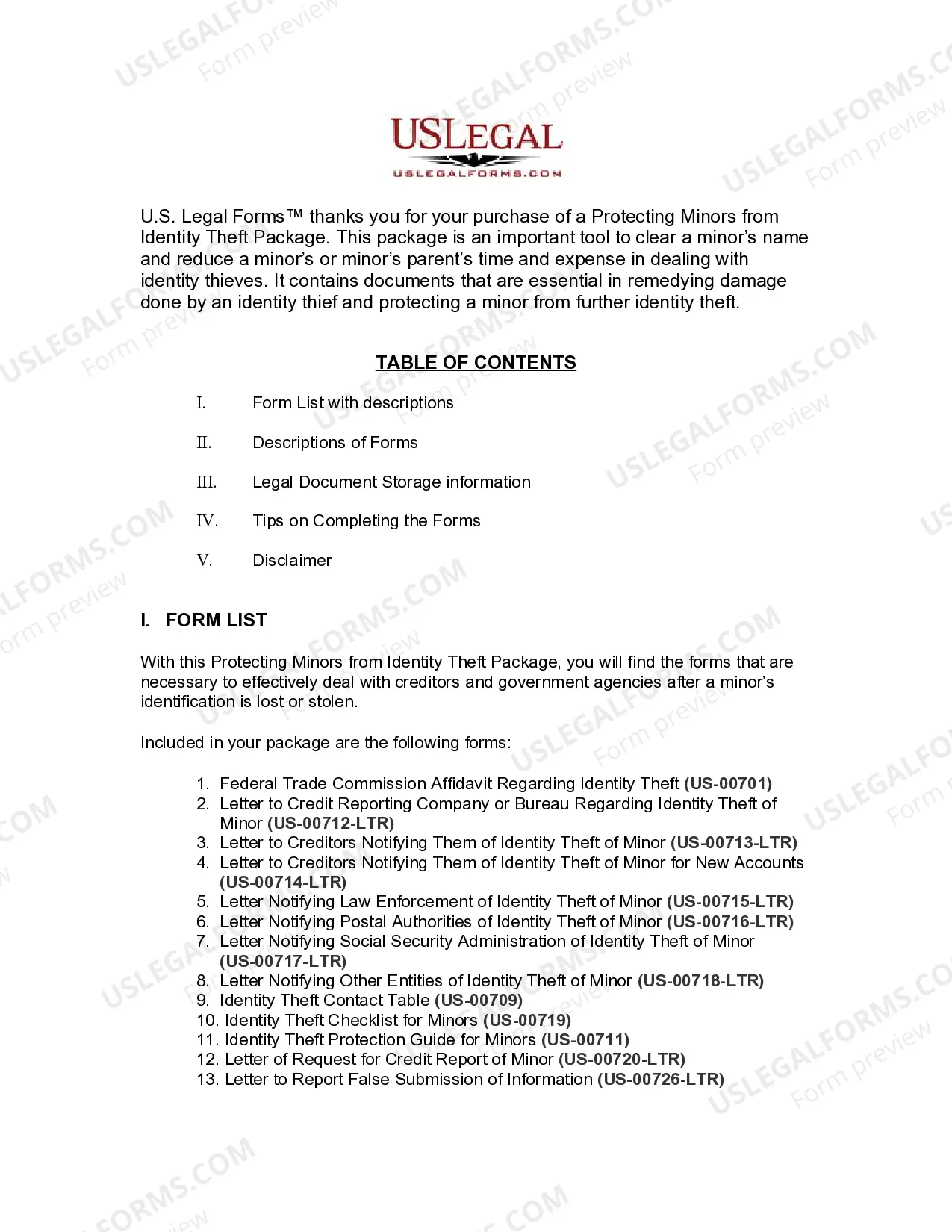 Preview Kansas Protecting Minors from Identity Theft Package