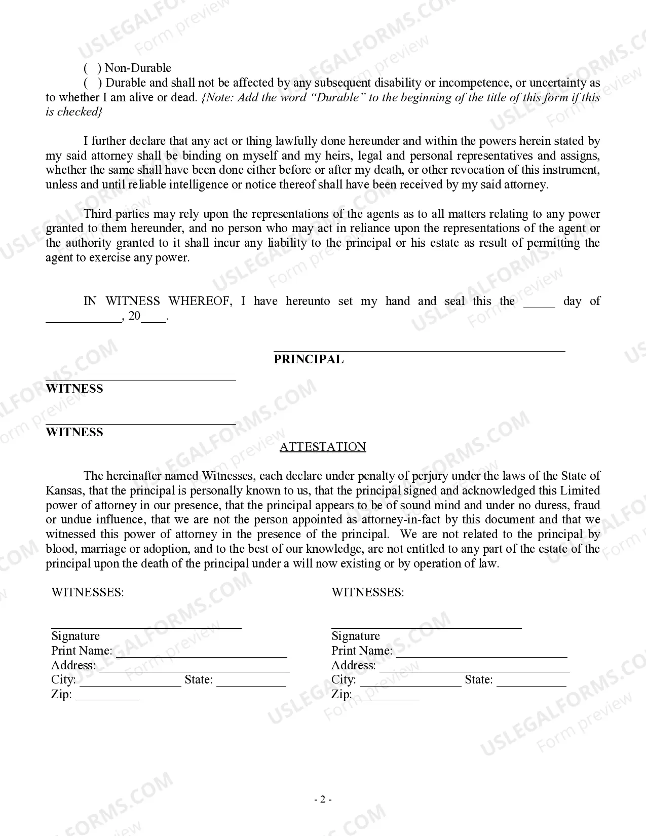 Preview Limited Power of Attorney for Stock Transactions and Corporate Powers