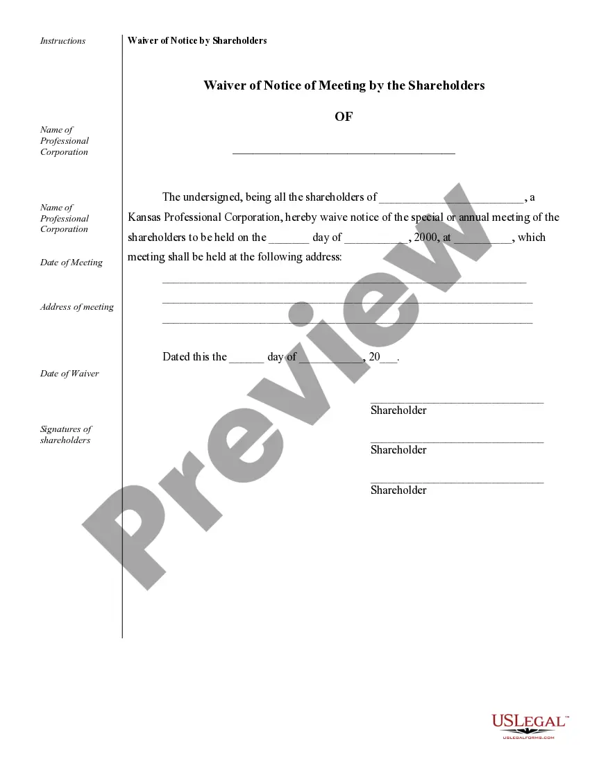 Preview Sample Corporate Records for a Kansas Professional Corporation