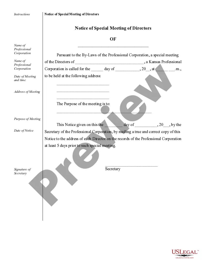 Preview Sample Corporate Records for a Kansas Professional Corporation