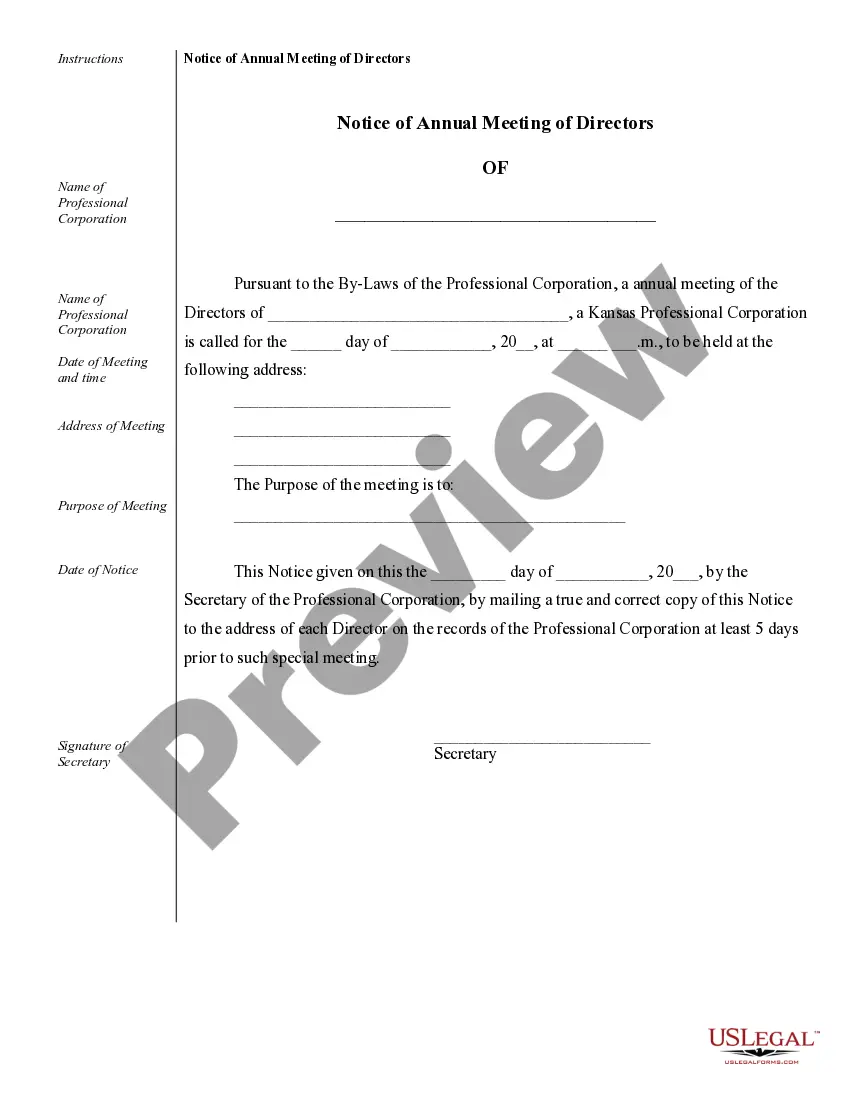 Preview Sample Corporate Records for a Kansas Professional Corporation