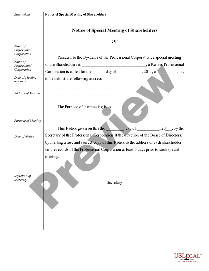 Preview Sample Corporate Records for a Kansas Professional Corporation