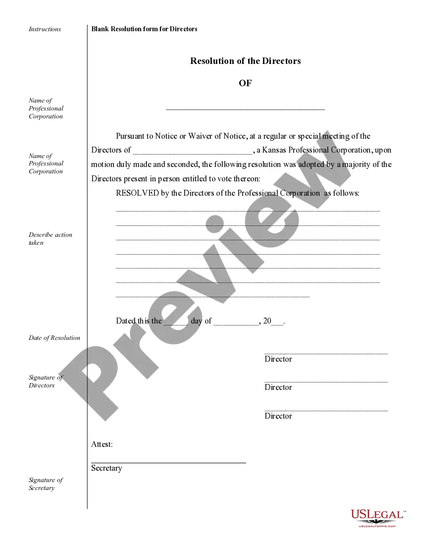 Preview Sample Corporate Records for a Kansas Professional Corporation