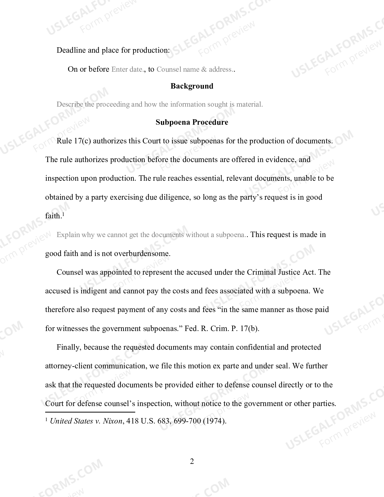 Kansas Motion for Productiion of Documents and Objects US Legal Forms