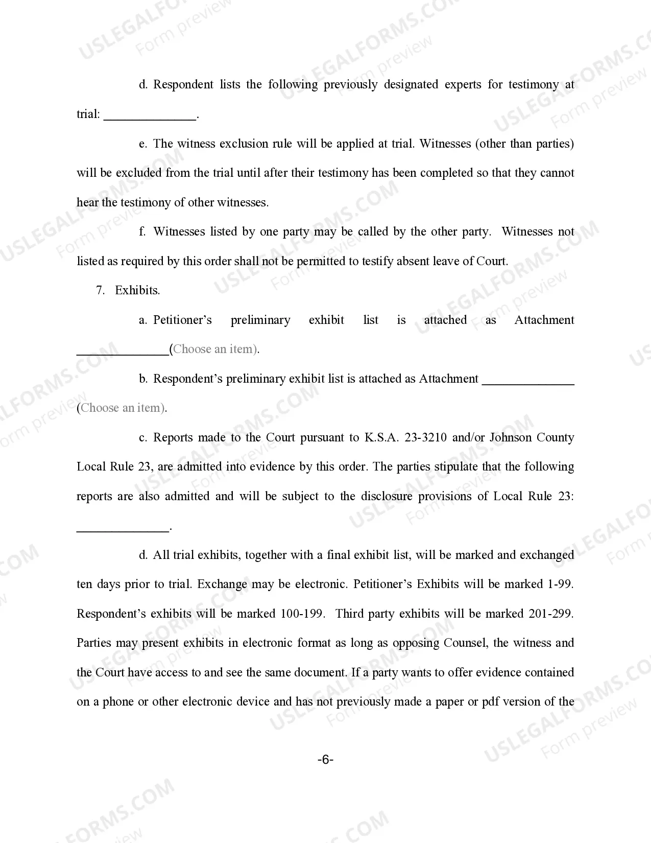 Preview Pretrial Order