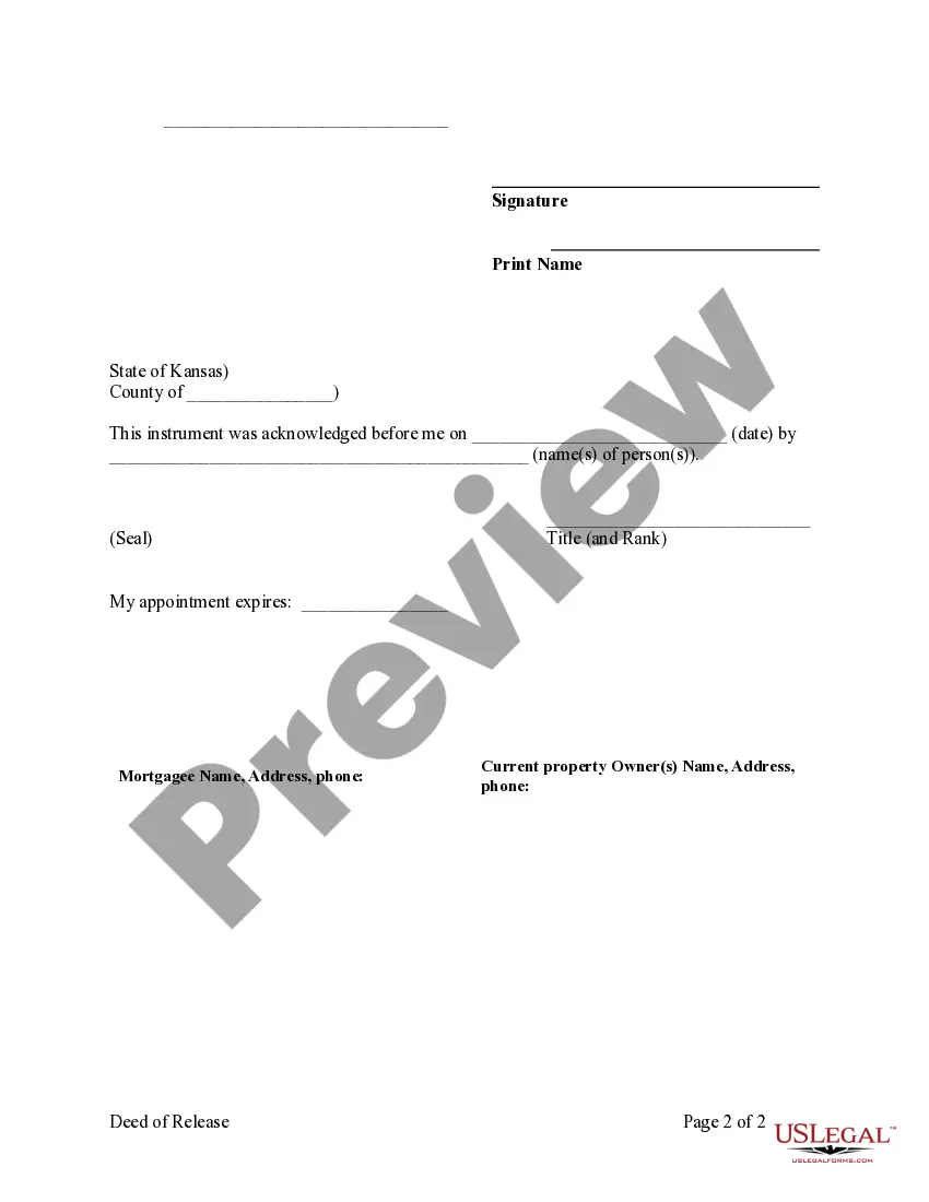 Preview Satisfaction, Release or Cancellation of Mortgage by Individual