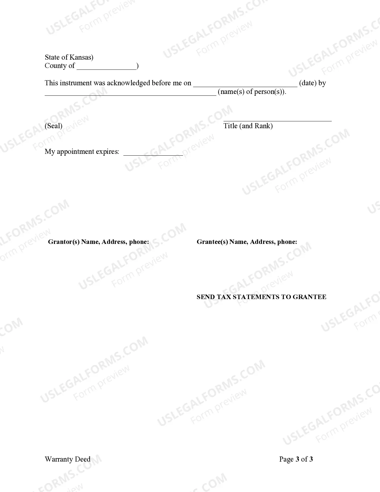 Preview Warranty Deed for Husband and Wife Converting Property from Tenants in Common to Joint Tenancy