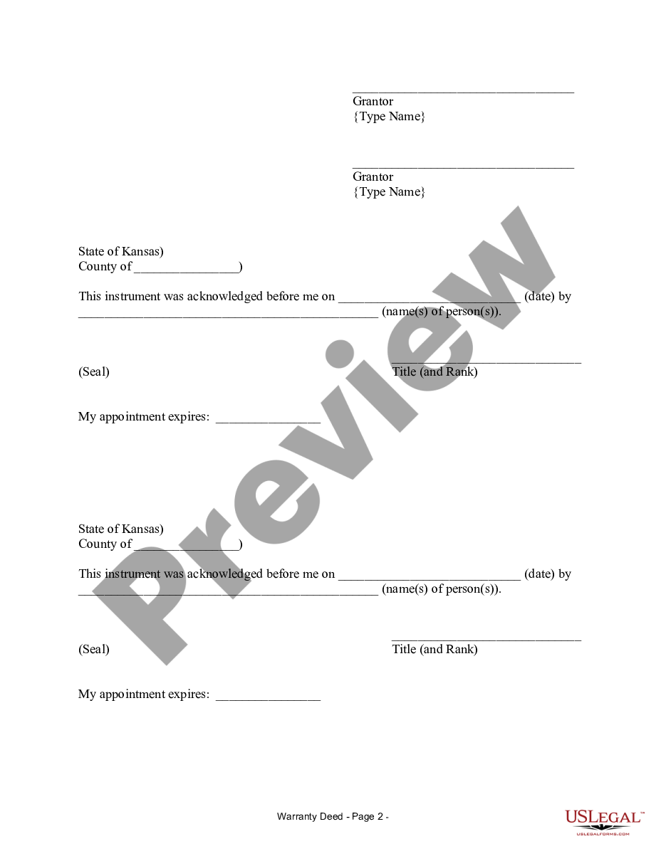 page 4 Warranty Deed to Separate Property of One Spouse to Both Spouses as Joint Tenants preview