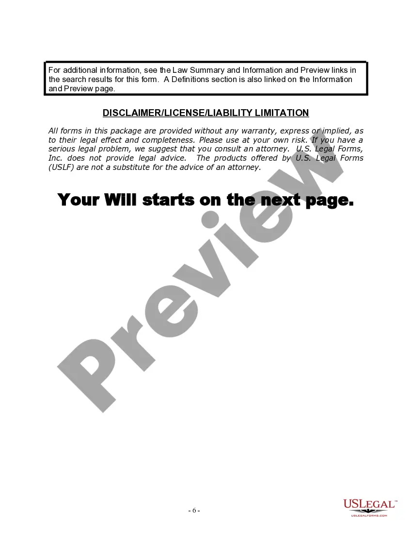 Preview Last Will and Testament for Married person with Adult Children