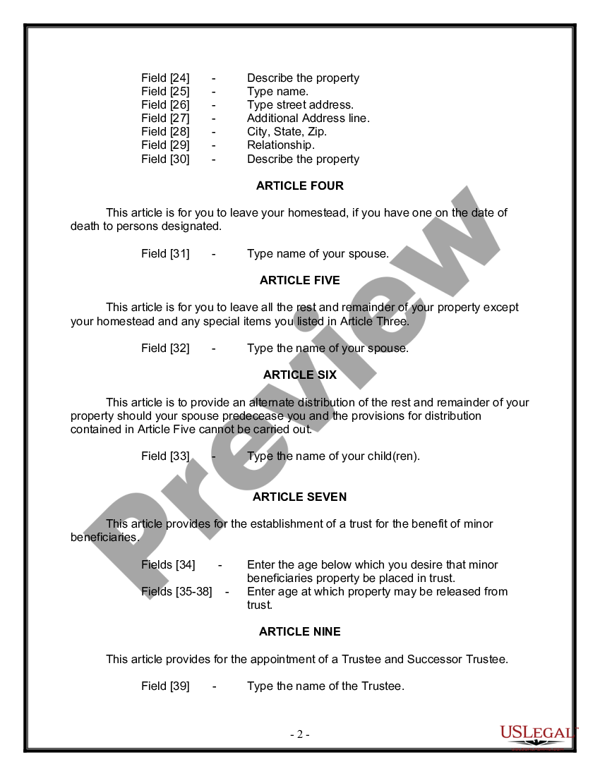 kansas-legal-last-will-and-testament-form-for-married-person-with-minor