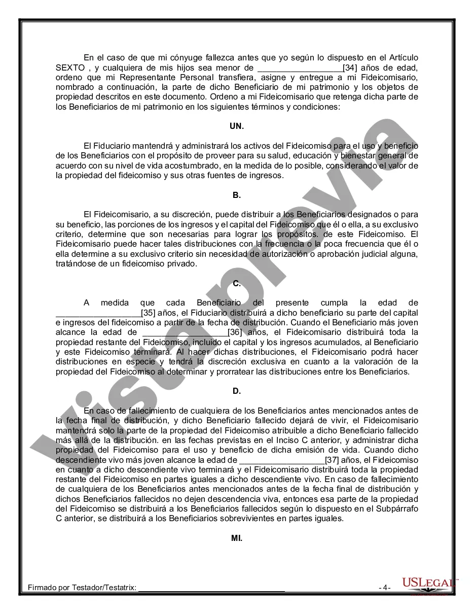 Preview Paquete de Voluntades Mutuas con Últimas Voluntades y Testamentos para Pareja Casada con Hijos Menores