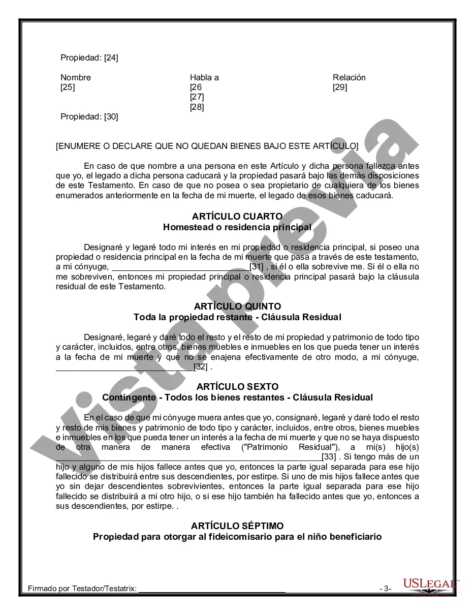 Preview Paquete de Voluntades Mutuas con Últimas Voluntades y Testamentos para Pareja Casada con Hijos Menores