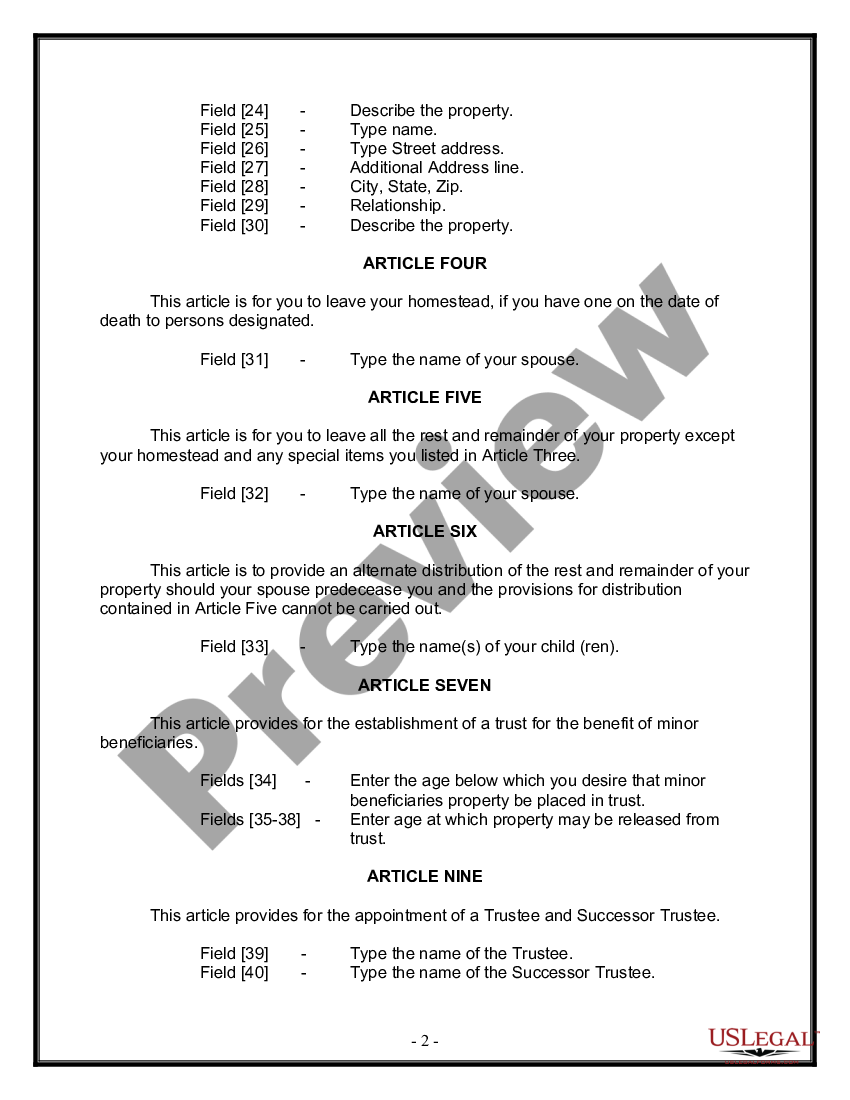 Kansas Legal Last Will and Testament Form for Married Person with Adult