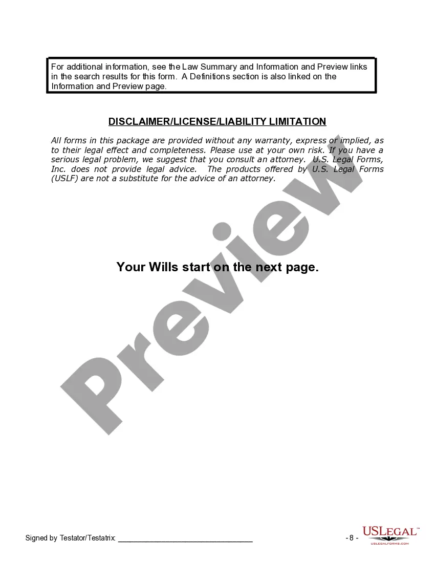 Get Mutual Wills Package with Last Wills and Testaments for Married Couple with Adult and Minor Children Preview Mutual Wills Package with Last Wills and Testaments for Married Couple with Adult and Minor Children