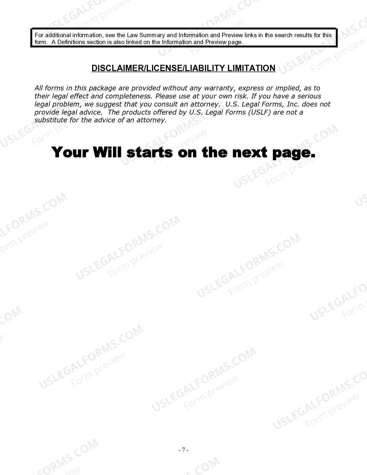 Preview Last Will and Testament for a Widow or Widower with Adult Children