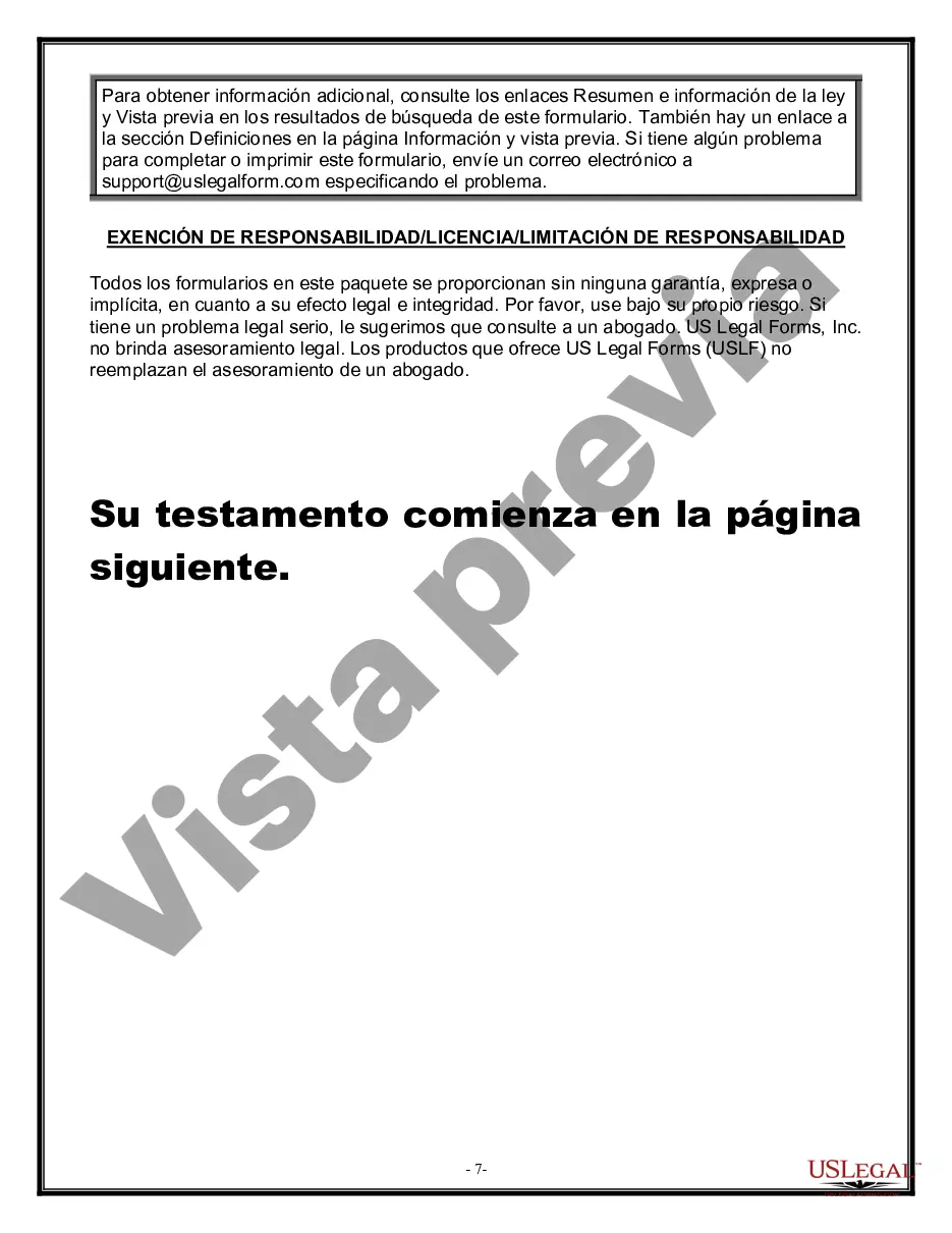 Preview Formulario de última voluntad legal para una viuda o viudo sin hijos