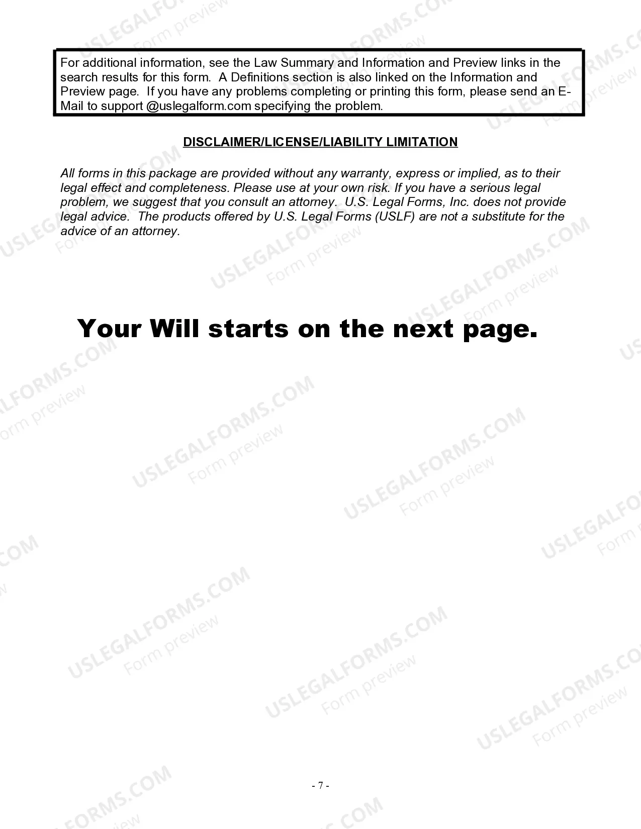 Preview Last Will for a Widow or Widower with no Children