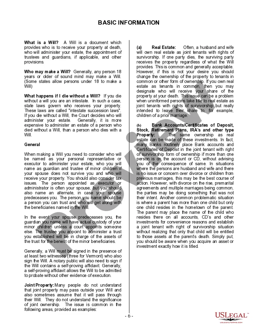 Preview Last Will and Testament for a Widow or Widower with Adult and Minor Children