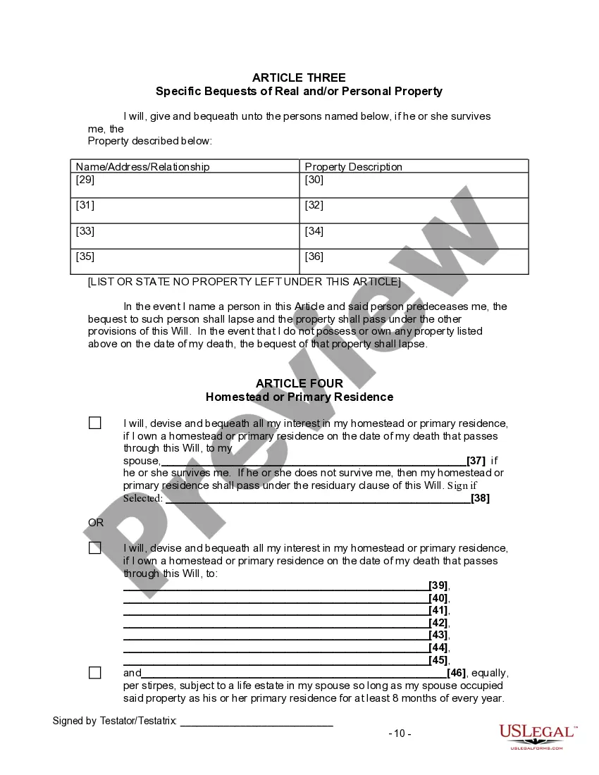 Preview Last Will and Testament for Divorced and Remarried Person with Mine, Yours and Ours Children