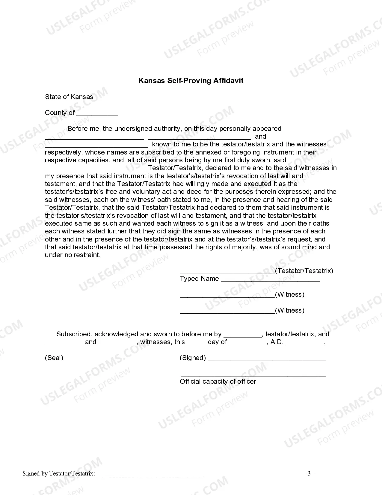 Preview Written Revocation of Will