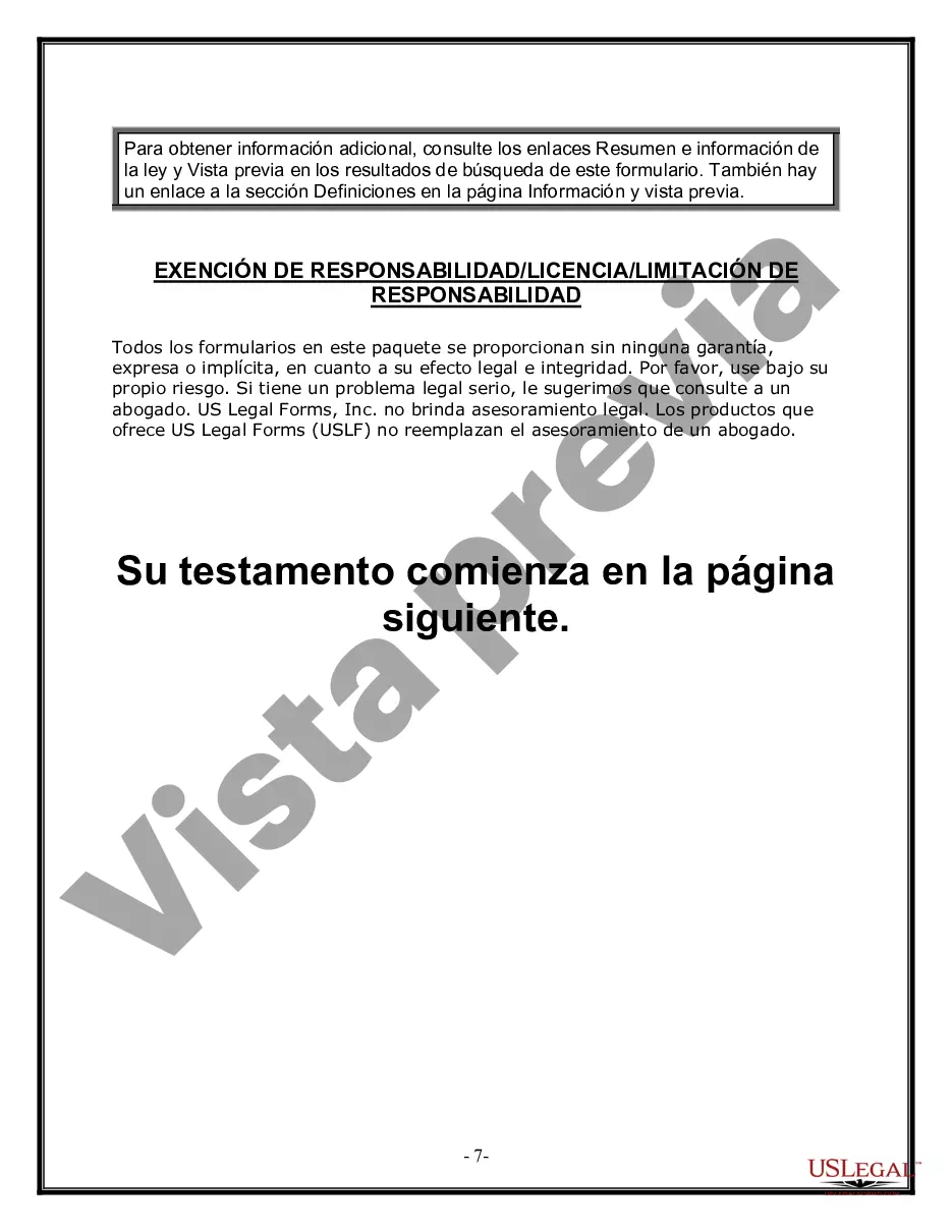 Preview Última voluntad y testamento para otras personas
