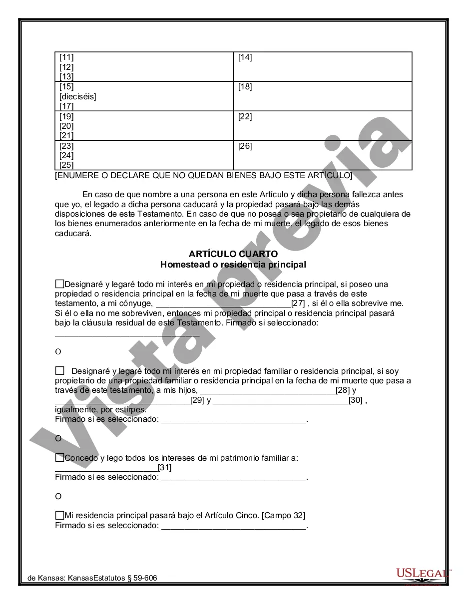 Preview Última voluntad y testamento para otras personas
