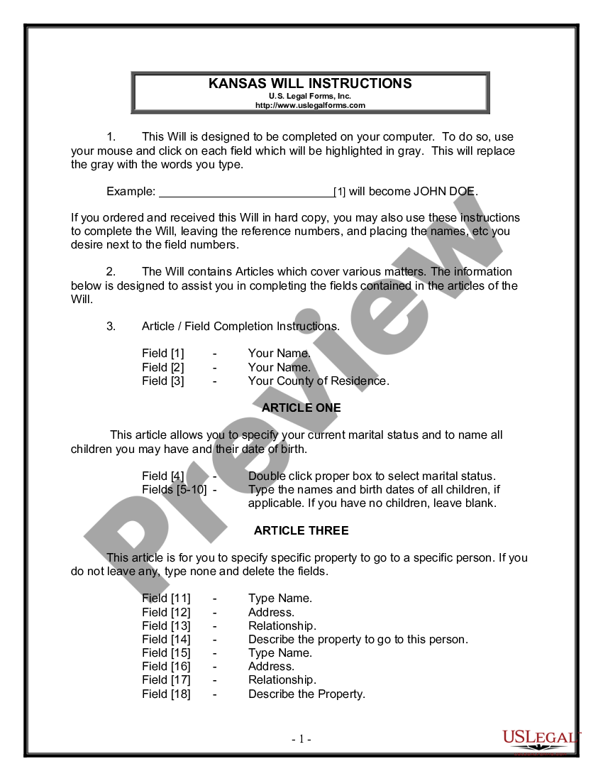 Kansas Last Will And Testament For Other Persons Us Legal Forms