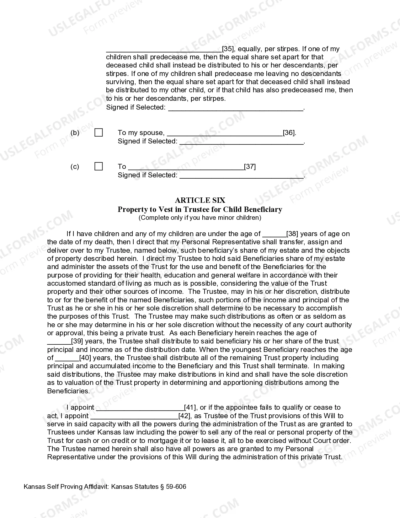 Preview Last Will and Testament for other Persons