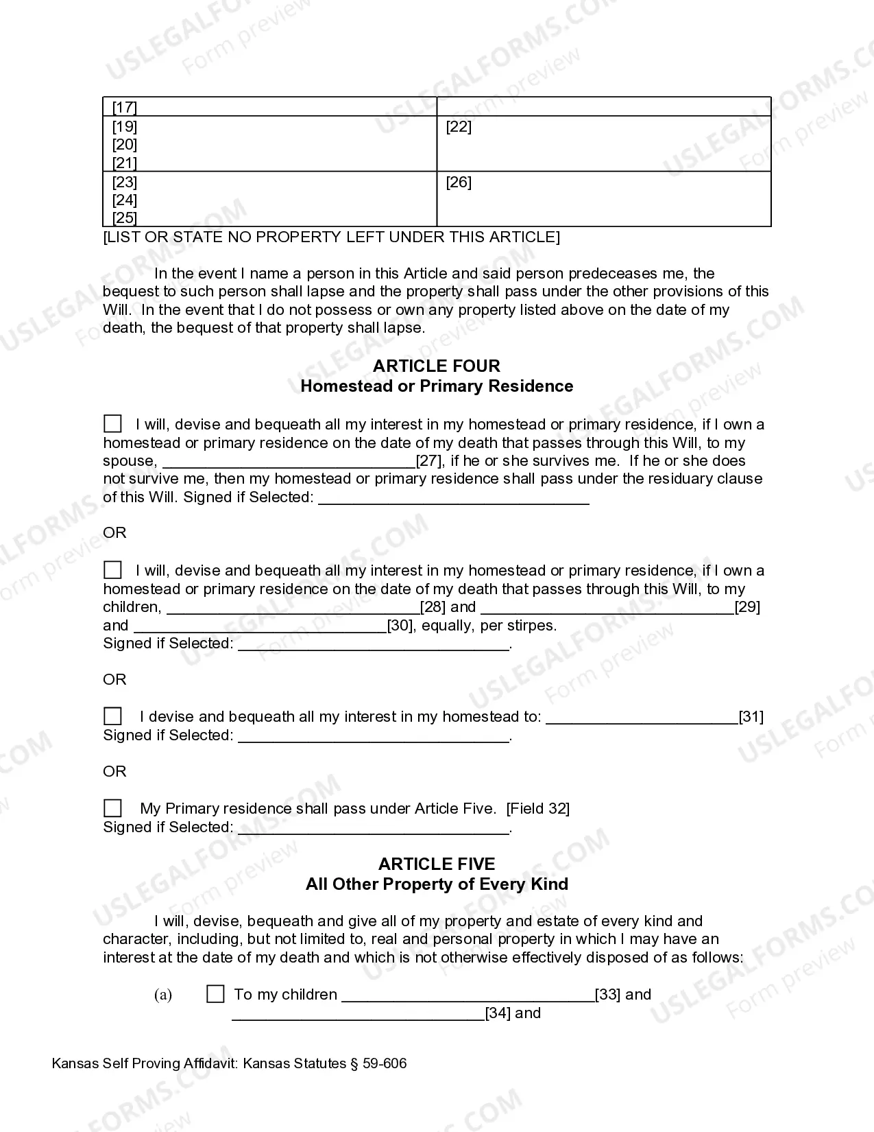 Preview Last Will and Testament for other Persons