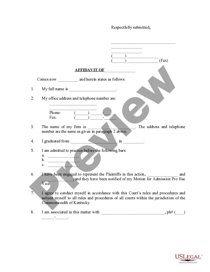 Get Motion for Admission Pro Hac Vice Preview Motion for Admission Pro Hac Vice