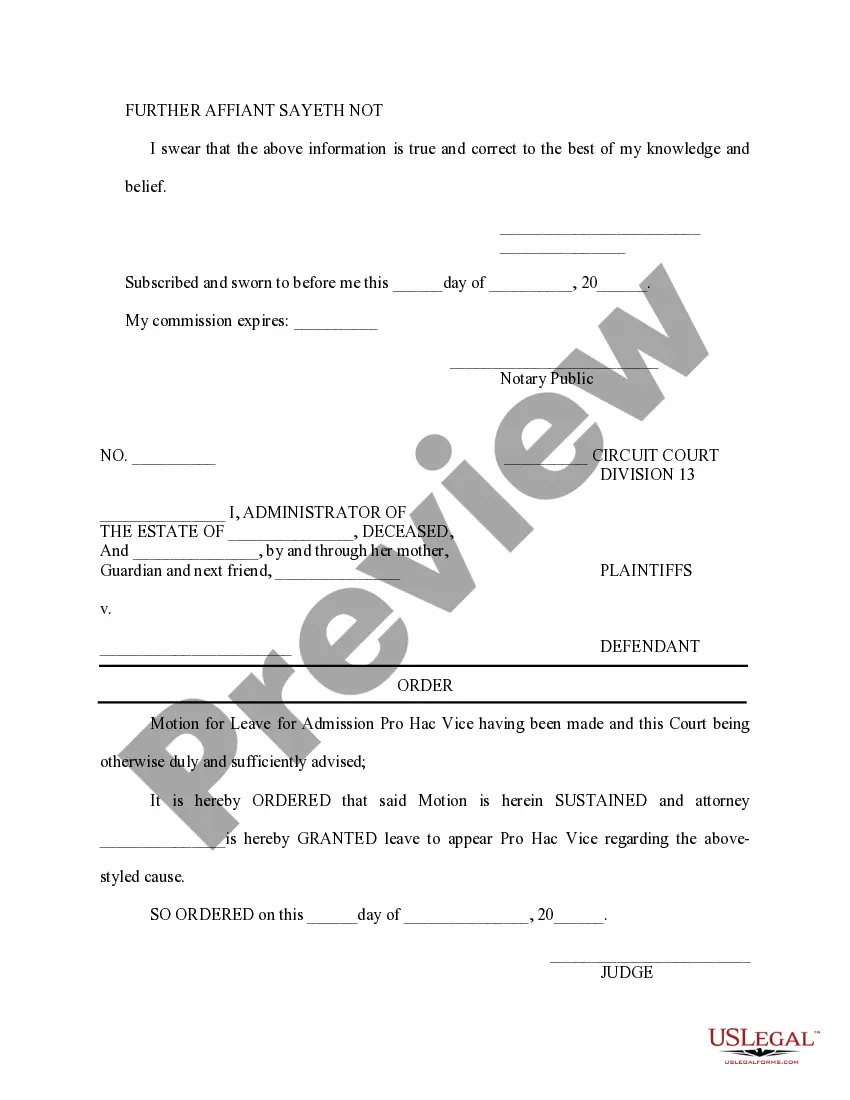 Get Motion for Admission Pro Hac Vice Preview Motion for Admission Pro Hac Vice
