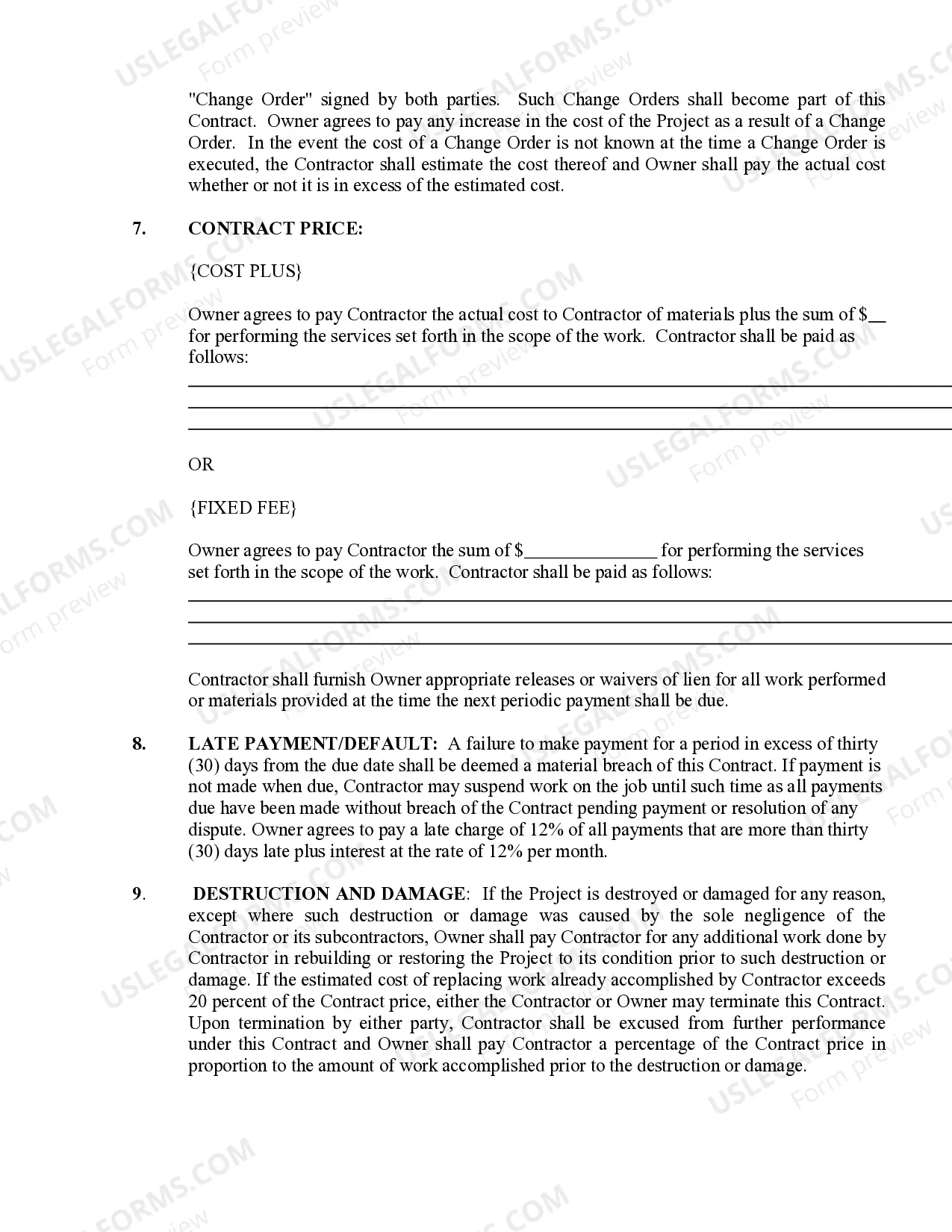 Preview Trim Carpenter Contract for Contractor