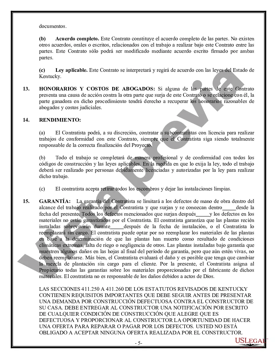 Preview Contrato de paisajismo para contratista