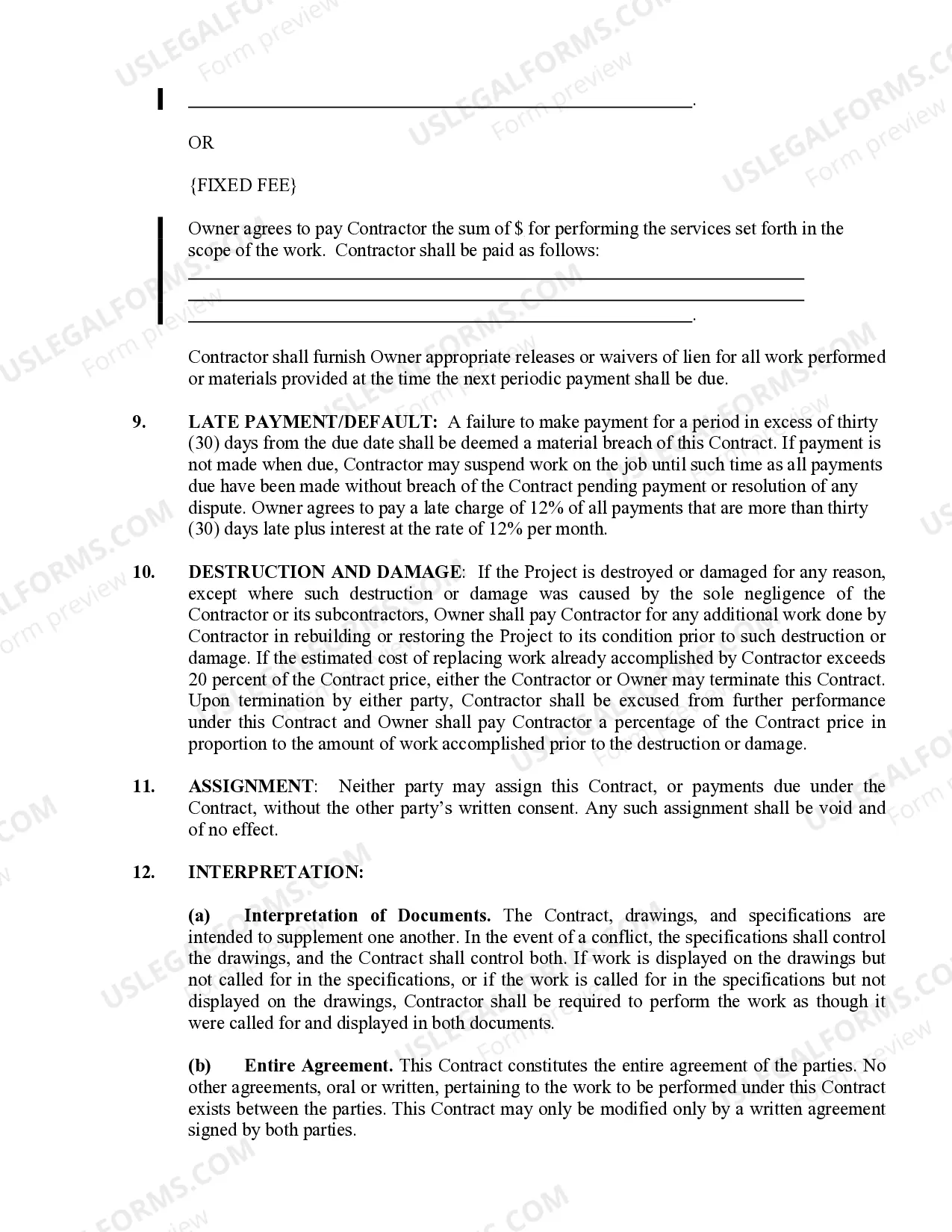 Preview Landscape Contract for Contractor