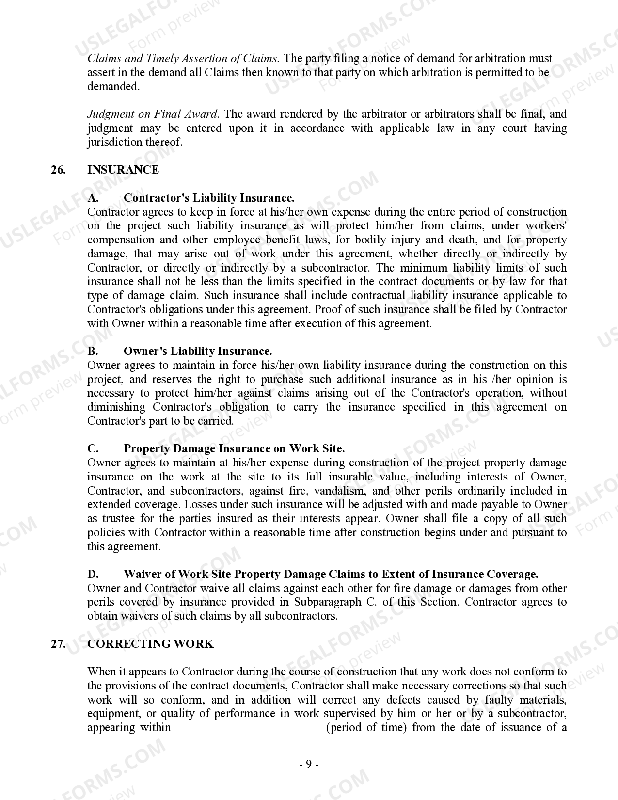 Kentucky Commercial Contract for Contractor US Legal Forms