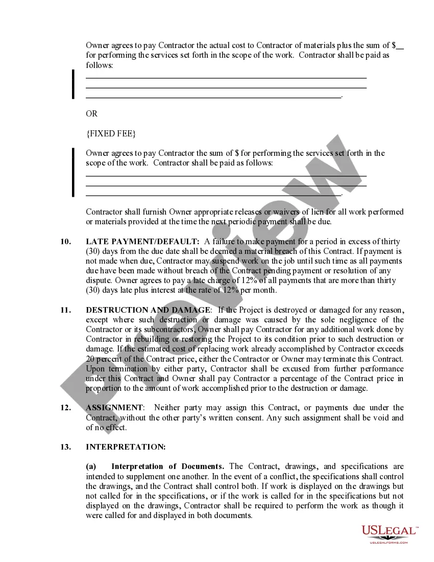 Preview Concrete Mason Contract for Contractor
