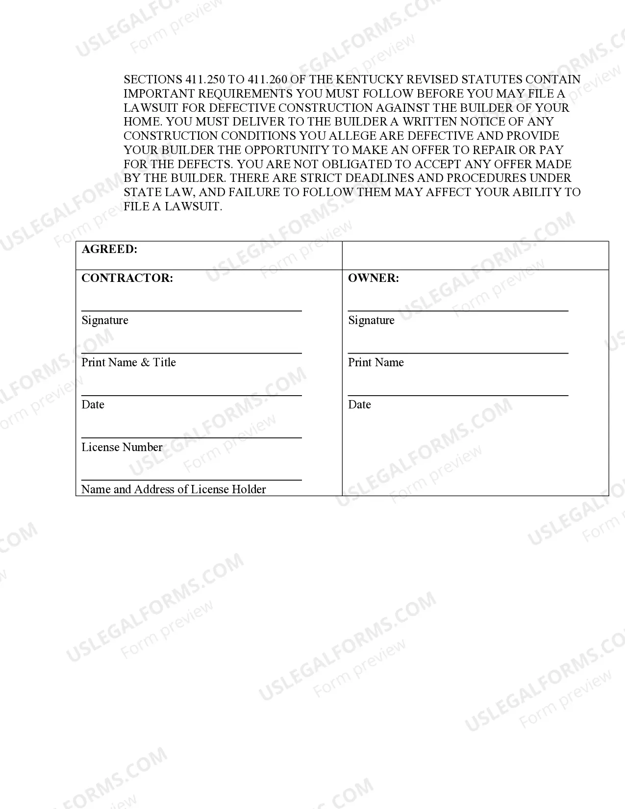 Preview Paving Contract for Contractor