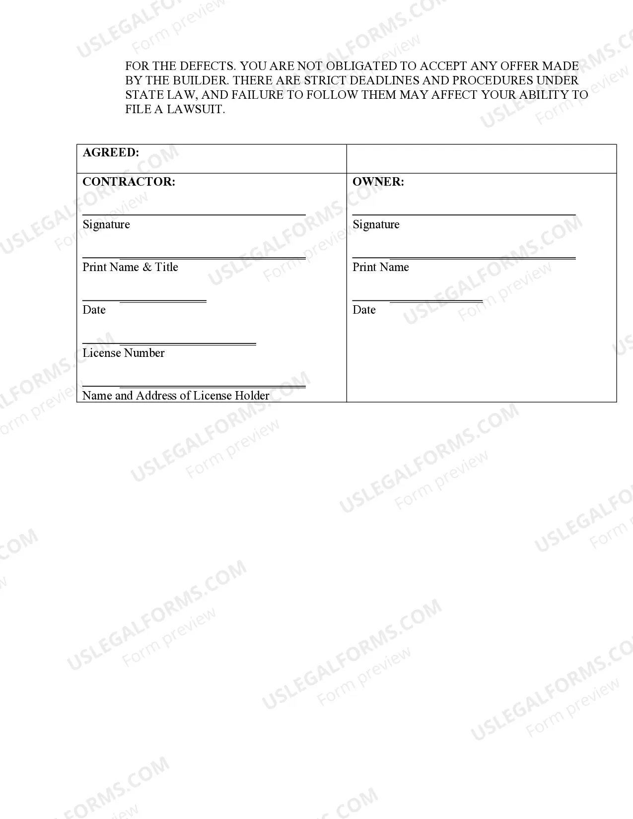 Preview Foundation Contract for Contractor