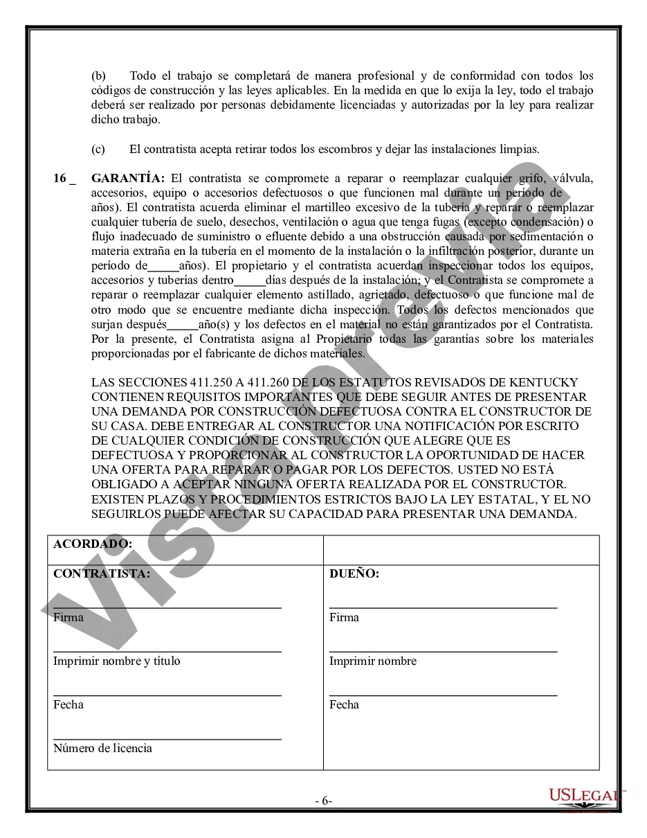 Preview Contrato de plomería para contratista