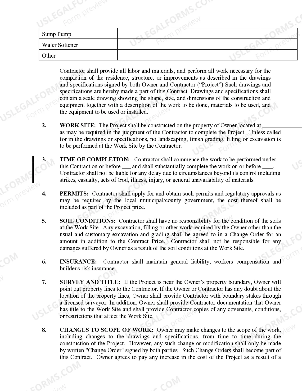 Preview Plumbing Contract for Contractor