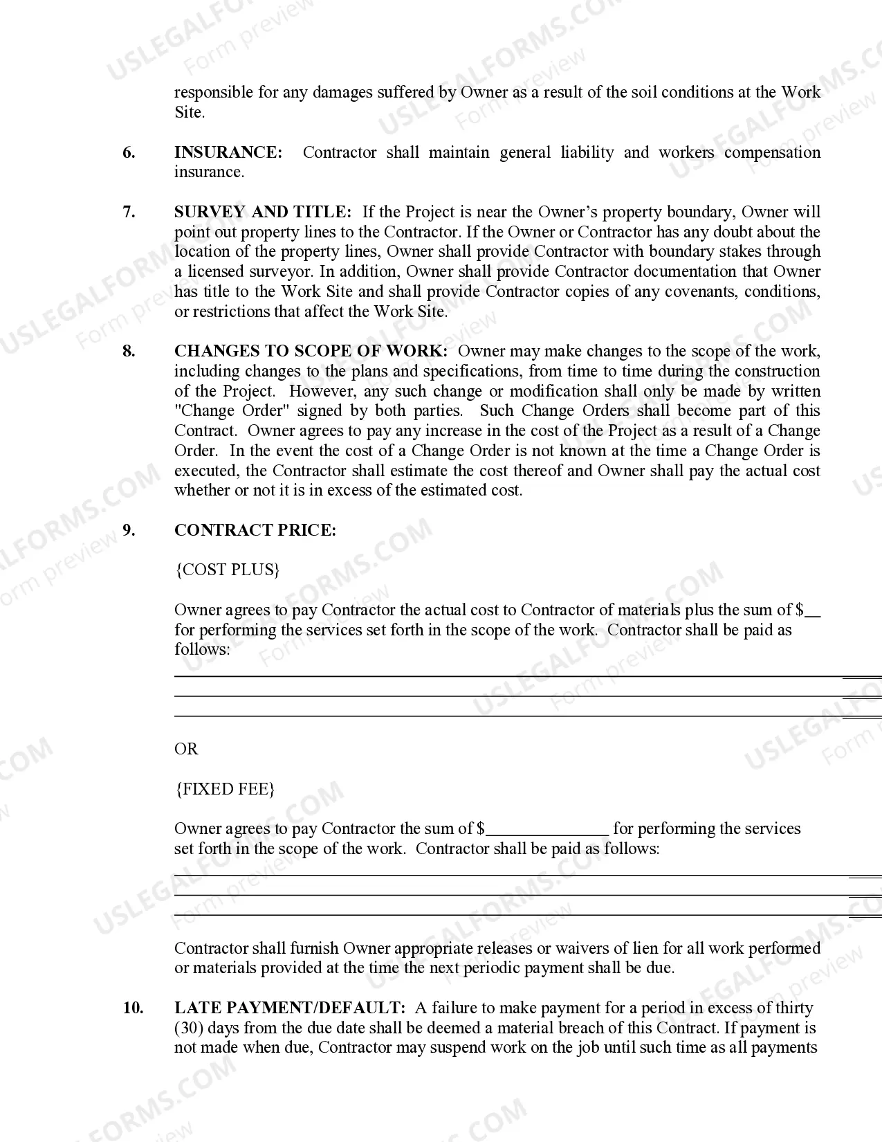 Preview Brick Mason Contract for Contractor